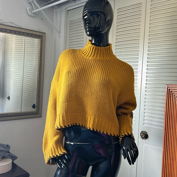 RD Style knit sweater Mustard chunky size xl/xG - Picture 1 of 5
